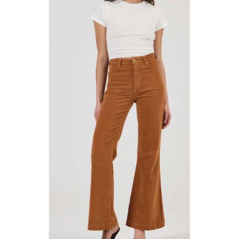 Rolla's East Coast Flare Caramel Corduroy Pants 27 Stretch Casual NEW !!